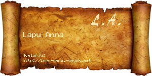 Lapu Anna névjegykártya